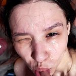 her very first rough anal bukkake party