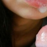 Close-up slow Blowjob. Baby got cum.