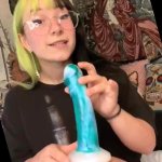 BigTittyGothEgg trying big dick dildo