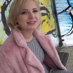 Public Agent amateur college teen with short hair chatted up at busstop before taking money to suck a big cock in a basement and getting her tight shaved pussy penetrated by huge