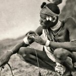 1920s Original AFRICA Semi Nude Black Male Dinka Groom HUGO BERNATZIK Photo Art