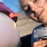 Public teen sex in the convertible car on a way to Las Vegas