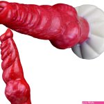 : 9 Silicone Realistic Spiral Animal Dildo Deep Red Knot Dildo for Female G spot Fak Penis Anal Hands Free Adult Toy for Beginners Lesbian and Couples Play : Health Household