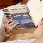Mia Sollis Sexy Redhead Reads Half Naked Before Bedtime