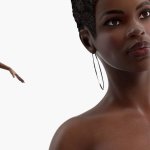Mulher com pele escura e nudez em pose Modelo 3D 119