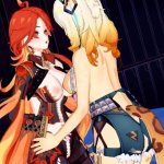 xilonen x mavuika fingering and boob grabbing Genshin Yuri hentai